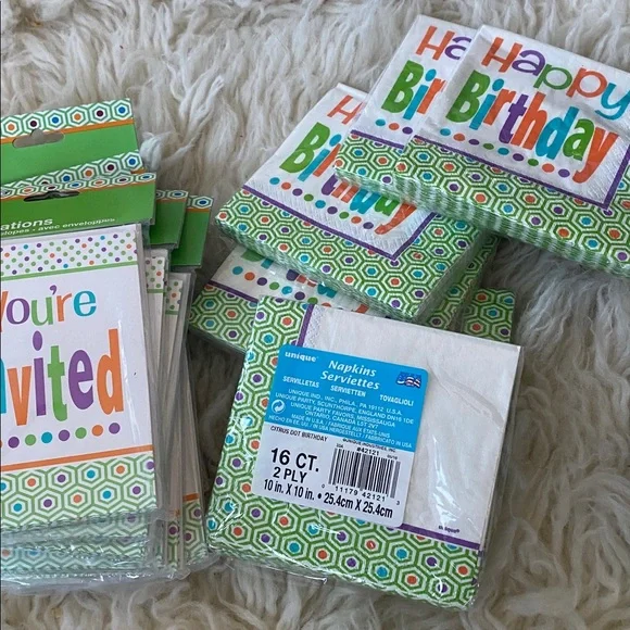 Colorful Birthday and Invitation Napkins